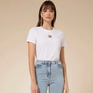 MA01631E2_270-mdl Άσπρο T-Shirt Με Απλίκα elisabetta franchi