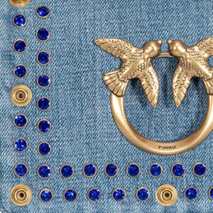 100067A0NK_H5UQ-02 Love Click Mini Denim Μπλε Τσάντα pinko