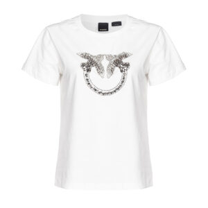 100535A0MA_Z15-00 Quentin Άσπρο T-Shirt Με Love Birds pinko