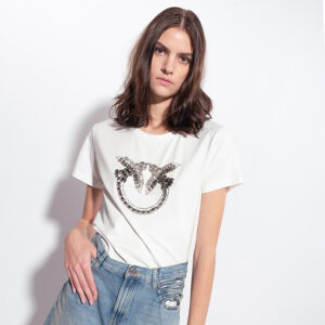 100535A0MA_Z15-mdl Quentin Άσπρο T-Shirt Με Love Birds pinko