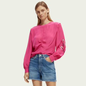 171059_0707-mdl Φουξ Μπλούζα Με Κεντήματα maison scotch and soda