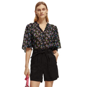 171861_0008-mdl Ψηλόμεσο Μαύρο Σορτς Με Ζώνη maison scotch and soda