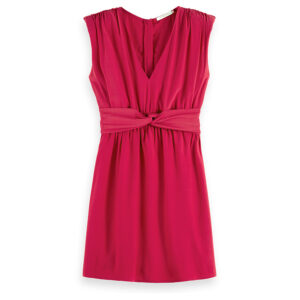172094_5833-00 Κόκκινο Φόρεμα Με Ζώνη Κόμπο maison scotch and soda