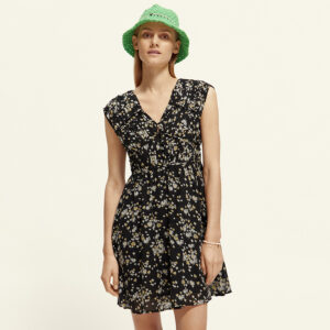 172331_5640-mdl Μαύρο Φόρεμα Με Φλοράλ Σχέδιο maison scotch and soda