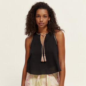 172818_0008-mdl Μαύρο Τοπ Με Κορδόνια maison scotch and soda