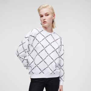 230W1801_Q33-mdl Άσπρη Φούτερ Με Logo karl lagerfeld