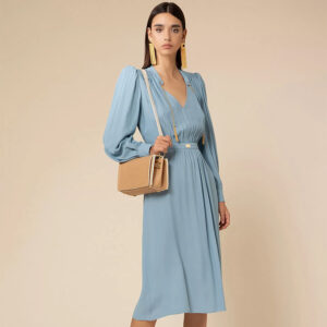 AB32431E2_016-mdl Γαλάζιο Μεσάτο Φόρεμα elisabetta franchi