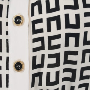 AB35631E2_E84-02 Ασπρόμαυρο Ασύμμετρο Φόρεμα elisabetta franchi
