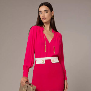 CA00531E2_560-mdl Φουξ Μπλούζα Με Κολάρο Mandarin elisabetta franchi
