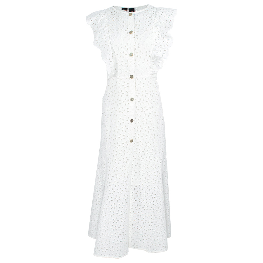 100912A0Q4_Z04-00 Ammirabile Άσπρο Φόρεμα Μπροντερί pinko