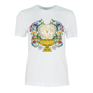 74HAHF01-CJ07F_G03-00 Άσπρο T-Shirt Με Στάμπα versace jeans couture