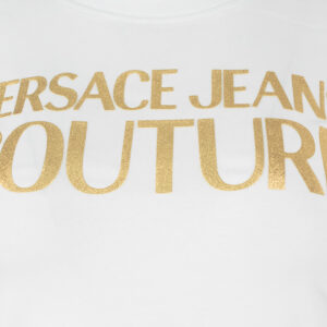 74HAHT01-CJ03T_G03-02 Άσπρο T-Shirt Με Χρυσό Logo versace jeans couture