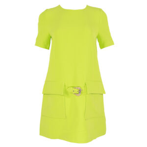 74HAO906-N0103_110-00 Λάιμ Φόρεμα Cady Με Τσέπες versace jeans couture