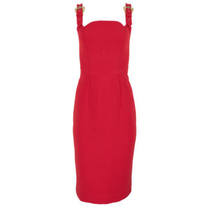74HAO935-N0103_521-00 Κόκκινο Midi Φόρεμα Cady versace jeans couture