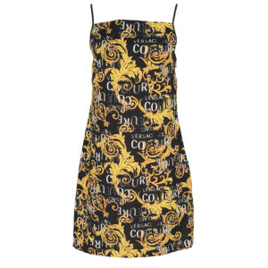 74HAO9B6-NS228_G89-00 Κοντό Μαύρο Φόρεμα Με Baroque Σχέδιο versace jeans couture