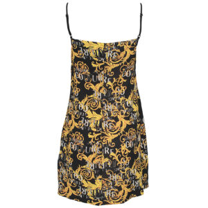 74HAO9B6-NS228_G89-01 Κοντό Μαύρο Φόρεμα Με Baroque Σχέδιο versace jeans couture
