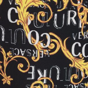74HAO9B6-NS228_G89-02 Κοντό Μαύρο Φόρεμα Με Baroque Σχέδιο versace jeans couture