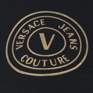 74HAOT06-CJ03T_G89-02 Μαύρο Φόρεμα T-Shirt Με Έμβλημα versace jeans couture