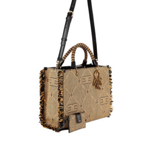 BS43A32E2_BD9-02 Ψάθινη Τσάντα Tote Με Κρόσσια elisabetta franchi