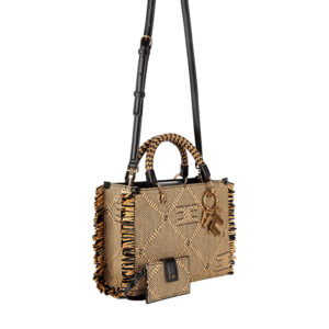 BS44A32E2_BD9-02 Μικρή Ψάθινη Τσάντα Tote Με Κρόσσια elisabetta franchi