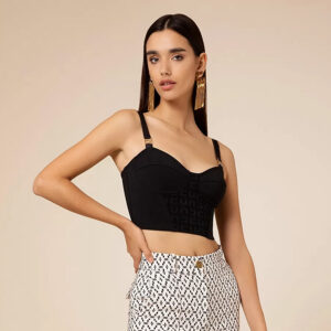 TO00631E2_110-mdl Μαύρο Μπούστο Crop elisabetta franchi