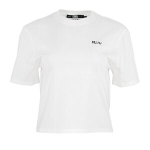 231W1763_100-00 KLxAV Άσπρο T-Shirt Με Βεντάλια KARL LAGERFELD