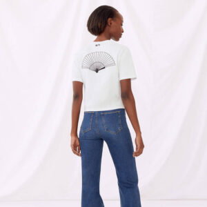 231W1763_100-mdl KLxAV Άσπρο T-Shirt Με Βεντάλια KARL LAGERFELD