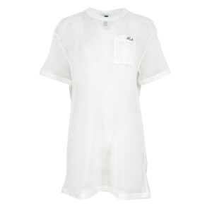 231W2200_100-00 Μακρύ Άσπρο Διχτυωτό T-Shirt karl lagerfeld