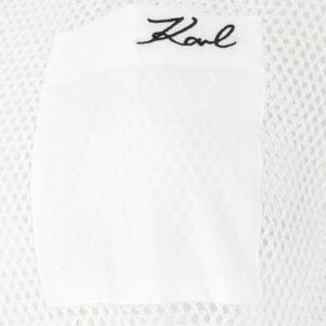 231W2200_100-02 Μακρύ Άσπρο Διχτυωτό T-Shirt karl lagerfeld