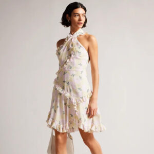 268296_PRP-mdl Suttonn Λιλά Φόρεμα Με Βολάν ted baker