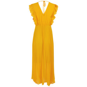 722111322002-01 Bill Μακρύ Κίτρινο Πλισέ Φόρεμα iblues