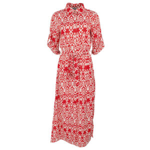 076.50.01.017_ONG-00 Πορτοκαλί Εμπριμέ Φόρεμα Σεμιζιέ forel