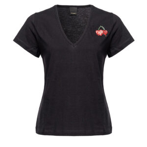 100372A0U3_Z99-00 Turbato Μαύρο T-Shirt Με Κέντημα pinko