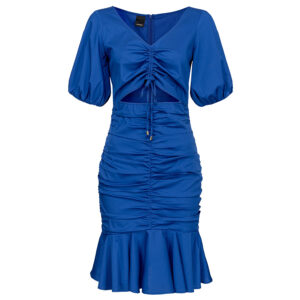 100564Y817_G00-00 Abituato Μπλε Φόρεμα Με Σούρες pinko