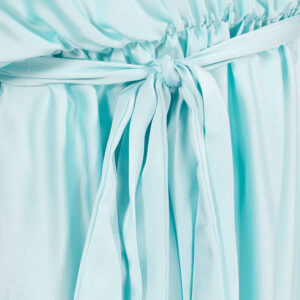 2316004_BLU-02 Tulip Γαλάζιο Σατέν Φόρεμα GOLD GLOW