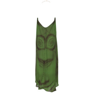 2316015_GRN-01 Aphrodite Πράσινο Εξώπλατο Φόρεμα GOLD GLOW