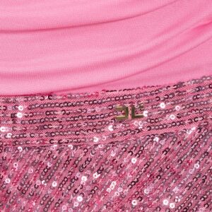 AB36032E2_BB3-02 Ροζ Φόρεμα Με Ντραπέ Μπούστο Και Πούλιες ELISABETTA FRANCHI