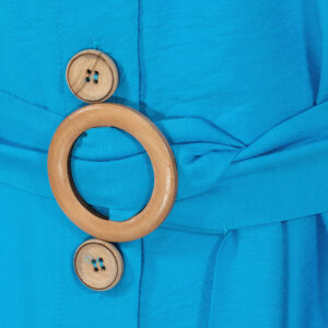 076.50.01.135_BLU-02 Μπλε Φόρεμα Με Κουμπιά Και Ζώνη forel