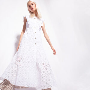 100912A0Q4_Z04-mdl Ammirabile Άσπρο Φόρεμα Μπροντερί pinko