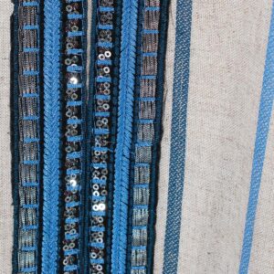 731523_BLU-02 Μπεζ Καφτάνι Με Μπλε Λεπτομέρειες PIROUETTE