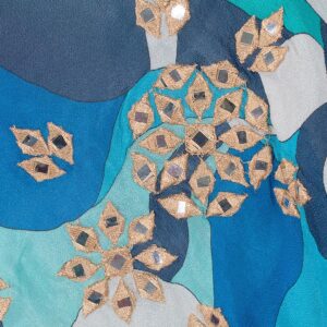 EB-75_BLU-02 Nova Μπλε Εμπριμέ Κοντή Ρόμπα Κιμονό miss june