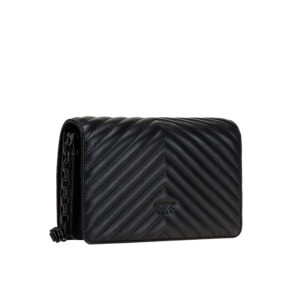 100063A0VM_Z99B-01 Love Click Classic Block Colour Μαύρη Τσάντα pinko