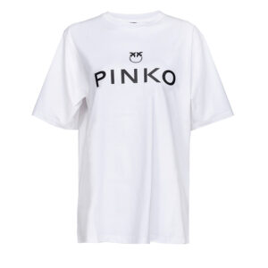 101704A12Y_Z04-00 Scanner Άσπρο Oversize T-Shirt Με Logo pinko