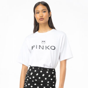 101704A12Y_Z04-mdl1 Scanner Άσπρο Oversize T-Shirt Με Logo pinko