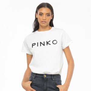 101752A150_Z07-mdl1 Start Άσπρο T-Shirt Με Logo pinko