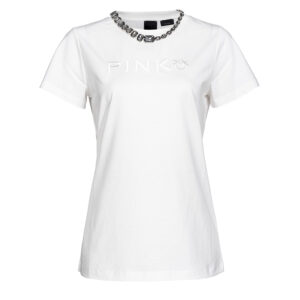 101835A15Z_ZAZ-00 Marcelle Άσπρο T-Shirt Με Στρας pinko