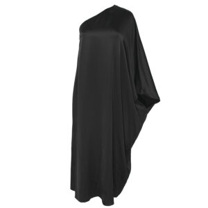 235W1300_999-00 Μαύρο Σατέν Ντραπέ Φόρεμα Με Έναν Ώμο karl lagerfeld