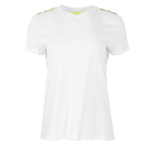MA01436E2_270-00 Άσπρο T-Shirt Με Απλίκες elisabetta franchi