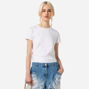 MA01436E2_270-mdl1 Άσπρο T-Shirt Με Απλίκες elisabetta franchi