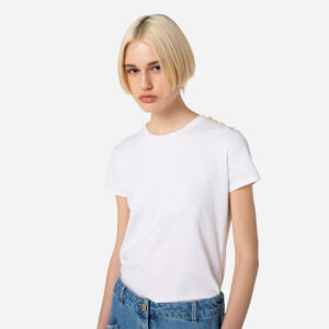 MA01436E2_270-mdl2 Άσπρο T-Shirt Με Απλίκες elisabetta franchi